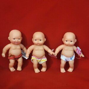 Amore Bebe Vinyl Posable Baby Dolls Newborn Set of 3